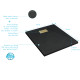 Pack receveur noir effet pierre 80x100 cm et grille décor linéaire or doré brossé - rock 2 Aurlane - PACR200 
