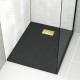 Pack receveur noir effet pierre 80x100 cm et grille décor perforée or doré brossé - rock 2 Aurlane - PACR215
