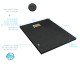 Pack receveur noir effet pierre 90x120 cm et grille décor linéaire or doré brossé - rock 2 