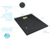 Pack receveur noir effet pierre 90x120 cm et grille décor perforée or doré brossé - rock 2 