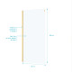 Paroi de retour 90x200 cm - finition or doré brossé - verre trempé 6 mm Aurlane - FAC982 