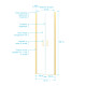 Porte de douche double battant 70x200cm - verre trempé transparent 6mm - profil or doré brossé Aurlane - FAC976 