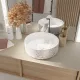 Vasque terrazzo gris - ø35cm x 12cm - ronde en ceramique blanc mat Aurlane - VAS062