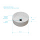 Vasque à poser ronde en céramique blanche mat effet marbre - ø36cm x 13cm - white marble 