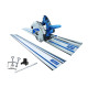 Pack scheppach scie plongeante - 160mm - 1200w - pl55 - 2 rails de guidage - 2 serre-joints