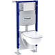 Pack bâti-support pour WC suspendu Duofix 112 cm avec réservoir à encastrer Sigma 12 cm, plaque de déclenchement Sigma01 et WC suspendu Renova