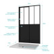 Pack Porte coulissante Noire mate type atelier et receveur en acrylique blanc - 140x90x200 cm Aurlane - PACF004 