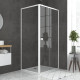 Pack porte de douche coulissante blanc 100x185cm + retour 80 verre transparent 5mm - WHITY SLIDE 100 Aurlane - PACF022