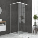 Pack porte de douche coulissante blanc 100x185cm + retour 90 verre transparent 5mm - WHITY Slide 100 Aurlane - PACF023