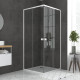 Pack porte de douche coulissante blanc de 78 à 90x185cm + receveur 80×80 - WHITY SLIDE Aurlane - PACF030