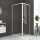 Pack porte de douche pivotante blanc de 78 à 90x185cm + retour 80 verre 5mm - WHITY PIVOT Aurlane - PACF026