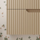 Meuble de Salle de Bains LEON 80cm Marron Glace – 2 Tiroirs en MDF Ondulés – Vasque à encastrer Aurlane - PACM731 