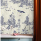 Papier peint Alien toile de Jouy Bleu - ALIEN TOILE BLUE++