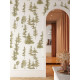 Papier peint forêt de pins aquarelles et bois vert - BOSCO VERDE++