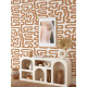 Papier peint à motif labyrinthe avec coups de pinceau noisette - BRUSH BROWN++