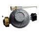 Parasol chauffant 13kw rondo noir à gaz flamme vive chauffage terrasse exterieur new design 