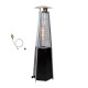 Parasol chauffant gaz flamme pyramide octogonal 12.5 kw chaleur instantanée connectique gaz et détendeur