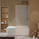 Pare baignoire pivotant 140x80 cm HINATA - Style Japandi courbes douces Aurlane - FAC1066