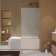 Pare baignoire pivotant 140x80 cm HINATA - Style Japandi géométrique Aurlane - FAC1065