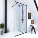 Paroi de douche 100x200 cm - Cadre et bras aluminium Noir mat - DARK CONTOURING Aurlane - FAC499