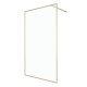 Paroi de douche 120x200 cm - Cadre et bras aluminium Or Doré Brossé - GOLDY CONTOURING - FAC664 
