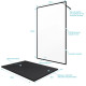 Paroi de douche 120x200cm + receveur à poser 120x80cm - Cadre et barre noir mat - CONTOURING 120 Aurlane - PACF010 