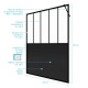 Paroi de douche 140x200 cm type verrière – Verre trempé 5mm et structure aluminium noir mat Aurlane - FAC507 