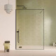 Paroi de douche 140x200cm - Verre anticalcaire - Encadrement Ultra-Fin - Finition Noir Mat - LEA Aurlane - FAC1121