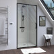 Paroi de douche 1 porte coulissante 100×200 cm - Verre transparent - Profilé Noir - CRUSH Aurlane - FAC606