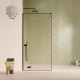 Paroi de douche 90x200cm - Verre anticalcaire - Encadrement Ultra-Fin - Finition Noir Mat - LEA Aurlane - FAC1118