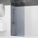 Paroi de douche 90x200cm - Verre trempé fumé 8mm - Profilé chrome - FREEDOM 2 SMOKED Aurlane - FAC237