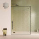 Paroi de douche 120x200cm - Verre anticalcaire - Encadrement Ultra-Fin - Finition Noir Mat - LEA Aurlane - FAC1120