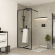 Paroi de douche Noir mat 80x200cm - Porte-serviette et étagère - DARK CONTOURING SHELF Aurlane - FAC755