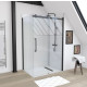Paroi de retour pour paroi porte de douche type industriel Noir mat - 80x200cm - Verre trempe 8mm Aurlane - FAC359