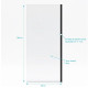 Paroi de retour pour paroi porte de douche type industriel Noir mat - 80x200cm - Verre trempe 8mm Aurlane - FAC359 