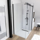 Paroi de retour pour paroi porte de douche type industriel Noir mat 90x200cm - verre trempe 8mm Aurlane - FAC360