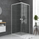 Paroi porte de douche carrée blanc extensible 77 à 90cm de largeur - Verre transparent - WHITY Aurlane - FAC488