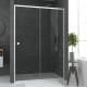 Paroi porte de douche coulissante blanc 140x185cm extensible - WHITY SLIDE 140 Aurlane - FAC497