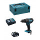 Perceuse à percussion makita dhp482rtj1 (1 x 5,0 ah dc18rc makpac 2)