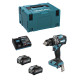 Perceuse à percussion makita hp001gm201 xgt® (2 x 4,0 ah dc40ra makpac 3)