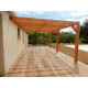 Pergolas adossee, 550cmx450cm, bois douglas francais, carport, auvent- abri terrasse, cpbf-pergomur550x450