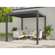 Pergola Bioclimatique AURORA Autoportee - 3X3m - 9m² - Gris - Aluminium - Ouverture des Lames Jusqu'à 90° - Lames en Acier Galvanisé