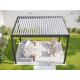 Pergola Bioclimatique 3x4m - ECLIPSE 12m² - Gris - Autoportee - Aluminium - Lames en Acier Galvanisé - Lames Orientables de 0 à 120° 