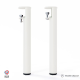 Lot de 2 pieds cylindriques DECO-GEM pour table basse en acier à vis-étau Topaze, H.43 cm Blanc