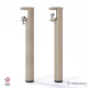 Lot de 2 pieds cylindriques DECO-GEM pour table basse en acier à vis-étau Topaze, H.43 cm Champagne