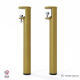 Lot de 2 pieds cylindriques DECO-GEM pour table basse en acier à vis-étau Topaze, H.43 cm Doré
