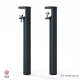 Lot de 2 pieds cylindriques DECO-GEM pour table basse en acier à vis-étau Topaze, H.43 cm Noir