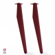 Lot de 2 pieds profilés DECO-GEM pour table basse en acier à visser Opale, H.86 cm Red brown