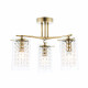 Plafonnier alda, laiton antique et verre, 3 ampoules