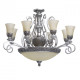 Plafonnier argenté country 11 ampoules 240 cm
